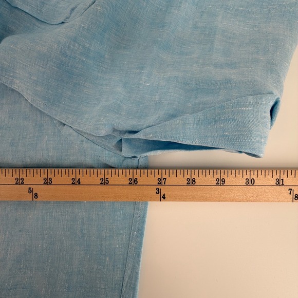 UNTUCKit Mens XX Large Tall Wrinkle Resistant Light Blue Linen Button Down Shirt - Picture 9 of 13